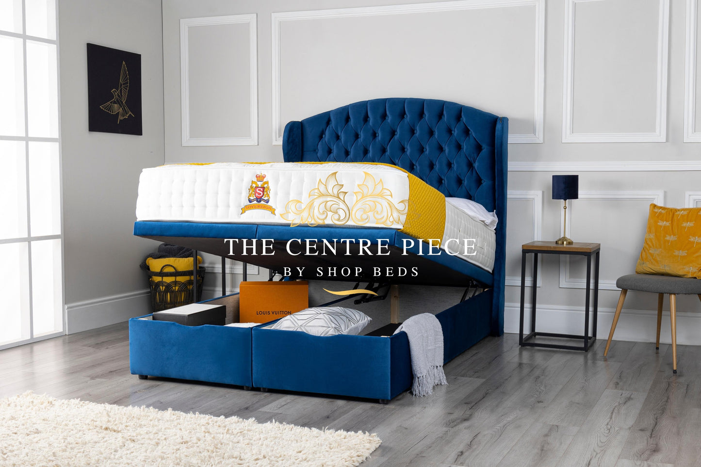 Alpha Butterfly wings Solid Divan Ottoman Bed