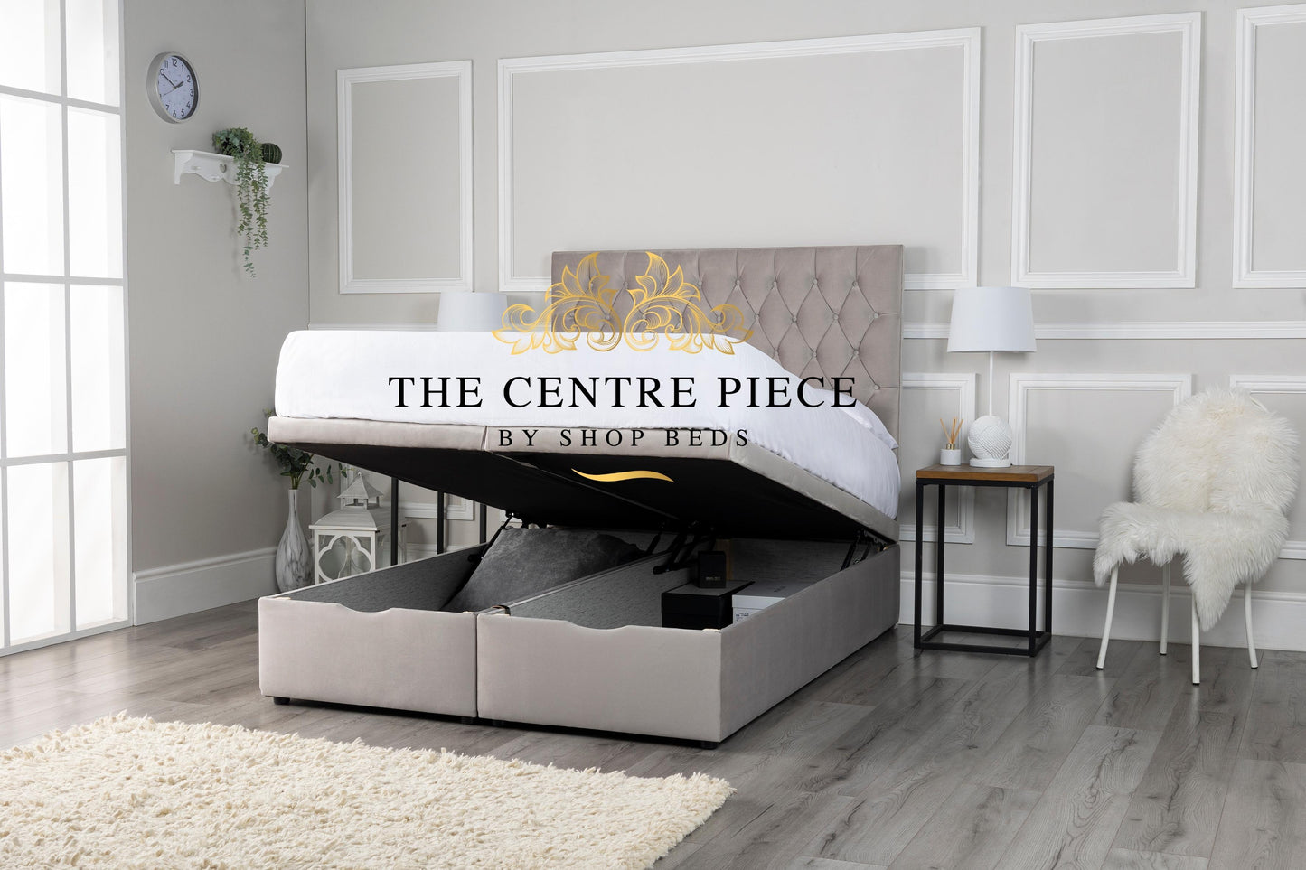 Chesterfield Solid Ottoman Divan Bed